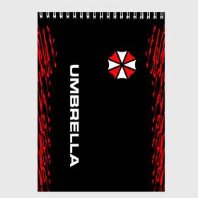 Скетчбук с принтом UMBRELLA CORPORATION в Курске, 100% бумага
 | 48 листов, плотность листов — 100 г/м2, плотность картонной обложки — 250 г/м2. Листы скреплены сверху удобной пружинной спиралью | corp | corporation | resident evil | umbrella | umbrella corporation | зомби апокалипсис | зонт | игра