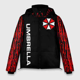 Мужская зимняя куртка 3D с принтом UMBRELLA CORPORATION в Курске, верх — 100% полиэстер; подкладка — 100% полиэстер; утеплитель — 100% полиэстер | длина ниже бедра, свободный силуэт Оверсайз. Есть воротник-стойка, отстегивающийся капюшон и ветрозащитная планка. 

Боковые карманы с листочкой на кнопках и внутренний карман на молнии. | corp | corporation | resident evil | umbrella | umbrella corporation | зомби апокалипсис | зонт | игра