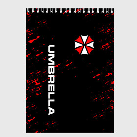 Скетчбук с принтом UMBRELLA CORPORATION в Курске, 100% бумага
 | 48 листов, плотность листов — 100 г/м2, плотность картонной обложки — 250 г/м2. Листы скреплены сверху удобной пружинной спиралью | corp | corporation | resident evil | umbrella | umbrella corporation | зомби апокалипсис | зонт | игра