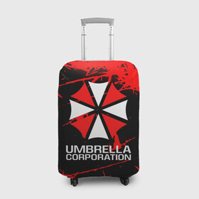 Чехол для чемодана 3D с принтом UMBRELLA CORPORATION. в Курске, 86% полиэфир, 14% спандекс | двустороннее нанесение принта, прорези для ручек и колес | corp | corporation | resident evil | umbrella | umbrella corporation | зомби апокалипсис | зонт | игра