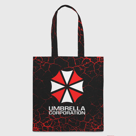 Шоппер 3D с принтом UMBRELLA CORPORATION. в Курске, 100% полиэстер | Плотность: 200 г/м2; Размер: 34×35 см; Высота лямок: 30 см | corp | corporation | resident evil | umbrella | umbrella corporation | зомби апокалипсис | зонт | игра