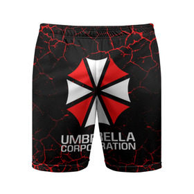 Мужские шорты спортивные с принтом UMBRELLA CORPORATION. в Курске,  |  | corp | corporation | resident evil | umbrella | umbrella corporation | зомби апокалипсис | зонт | игра