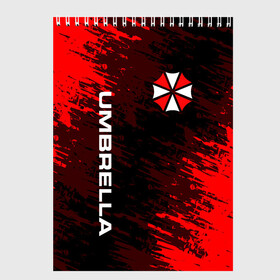 Скетчбук с принтом UMBRELLA CORPORATION в Курске, 100% бумага
 | 48 листов, плотность листов — 100 г/м2, плотность картонной обложки — 250 г/м2. Листы скреплены сверху удобной пружинной спиралью | corp | corporation | resident evil | umbrella | umbrella corporation | зомби апокалипсис | зонт | игра