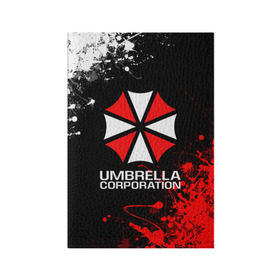 Обложка для паспорта матовая кожа с принтом UMBRELLA CORPORATION. в Курске, натуральная матовая кожа | размер 19,3 х 13,7 см; прозрачные пластиковые крепления | corp | corporation | resident evil | umbrella | umbrella corporation | зомби апокалипсис | зонт | игра
