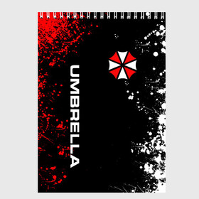 Скетчбук с принтом UMBRELLA CORPORATION в Курске, 100% бумага
 | 48 листов, плотность листов — 100 г/м2, плотность картонной обложки — 250 г/м2. Листы скреплены сверху удобной пружинной спиралью | corp | corporation | resident evil | umbrella | umbrella corporation | зомби апокалипсис | зонт | игра