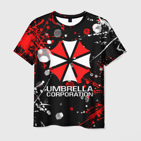 Мужская футболка 3D с принтом UMBRELLA CORPORATION. в Курске, 100% полиэфир | прямой крой, круглый вырез горловины, длина до линии бедер | corp | corporation | resident evil | umbrella | umbrella corporation | зомби апокалипсис | зонт | игра
