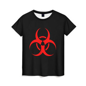 Женская футболка 3D с принтом Plague inc в Курске, 100% полиэфир ( синтетическое хлопкоподобное полотно) | прямой крой, круглый вырез горловины, длина до линии бедер | game | ncov2019 | plague inc | warning | вирус | знак | игра | китай | коронавирус | опасность | символ