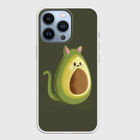 Чехол для iPhone 13 Pro с принтом AVOCATO в Курске,  |  | Тематика изображения на принте: avocado | avocato | avogato | cat | cats | авокадо | авокато | авокот | картинка | картинки | кот | коте | котэ | прикольная | прикольные