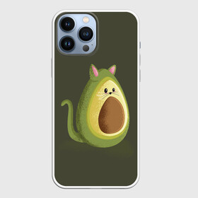 Чехол для iPhone 13 Pro Max с принтом AVOCATO в Курске,  |  | Тематика изображения на принте: avocado | avocato | avogato | cat | cats | авокадо | авокато | авокот | картинка | картинки | кот | коте | котэ | прикольная | прикольные