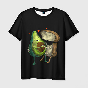 Мужская футболка 3D с принтом Love в Курске, 100% полиэфир | прямой крой, круглый вырез горловины, длина до линии бедер | avocado | avocato | avogato | cat | cats | авокадо | авокато | авокот | картинка | картинки | кот | коте | котэ | прикольная | прикольные