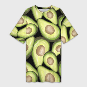 Платье-футболка 3D с принтом Avocado background в Курске,  |  | food | green | vegan | vegetarian | веган | вегетарианец | диета | здоровое питание | здоровый | здоровый образ жизни | зеленый | зож | кружка | майка | натуральный | овощи | платье | плед | подушка | полезный