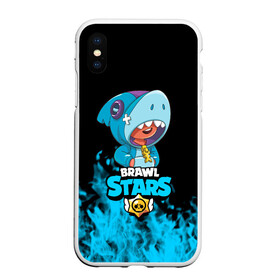 Чехол для iPhone XS Max матовый с принтом Brawl stars leon shark в Курске, Силикон | Область печати: задняя сторона чехла, без боковых панелей | bea | bib | brawl stars | crow | el brown | leon | max | nita | sally leon | shark | акула | биа | биби | бравл старс | ворон | игра | леон | макс | нита | оборотень | салли леон | сэлли леон | шарк | эл браун