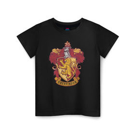 Детская футболка хлопок с принтом Coat of gryffindor в Курске, 100% хлопок | круглый вырез горловины, полуприлегающий силуэт, длина до линии бедер | vdgerir | гарри поттер | гриффиндор | дамблдор | добби | слизерин | хогвартс