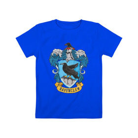 Детская футболка хлопок с принтом Coat of Ravenclaw в Курске, 100% хлопок | круглый вырез горловины, полуприлегающий силуэт, длина до линии бедер | vdgerir | гарри поттер | гриффиндор | дамблдор | добби | слизерин | хогвартс