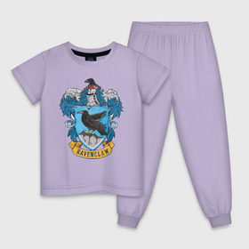 Детская пижама хлопок с принтом Coat of Ravenclaw в Курске, 100% хлопок |  брюки и футболка прямого кроя, без карманов, на брюках мягкая резинка на поясе и по низу штанин
 | vdgerir | гарри поттер | гриффиндор | дамблдор | добби | слизерин | хогвартс