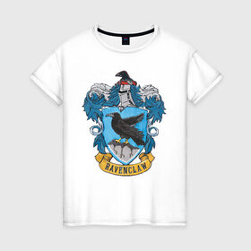 Женская футболка хлопок с принтом Coat of Ravenclaw в Курске, 100% хлопок | прямой крой, круглый вырез горловины, длина до линии бедер, слегка спущенное плечо | vdgerir | гарри поттер | гриффиндор | дамблдор | добби | слизерин | хогвартс