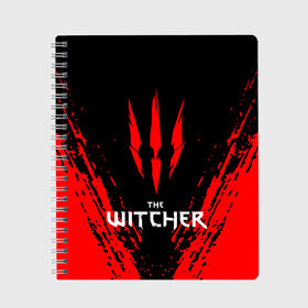 Тетрадь с принтом THE WITCHER в Курске, 100% бумага | 48 листов, плотность листов — 60 г/м2, плотность картонной обложки — 250 г/м2. Листы скреплены сбоку удобной пружинной спиралью. Уголки страниц и обложки скругленные. Цвет линий — светло-серый
 | geralt | the witcher | the witcher wild hunt | witcher | ведьмак | ведьмак 3 | геральт | сериал