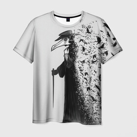 Мужская футболка 3D с принтом Чумной доктор в Курске, 100% полиэфир | прямой крой, круглый вырез горловины, длина до линии бедер | lord | plague | болезнь | вороны | доктор | маска | птицы | чумной
