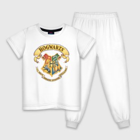 Детская пижама хлопок с принтом Coat of Hogwarts в Курске, 100% хлопок |  брюки и футболка прямого кроя, без карманов, на брюках мягкая резинка на поясе и по низу штанин
 | Тематика изображения на принте: vdgerir | гарри поттер | гриффиндор | дамблдор | добби | слизерин | хогвартс