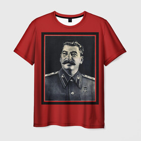 Мужская футболка 3D с принтом Сталин в Курске, 100% полиэфир | прямой крой, круглый вырез горловины, длина до линии бедер | stalin | брэнд | классно | красиво | круто | мода | сталин | стиль