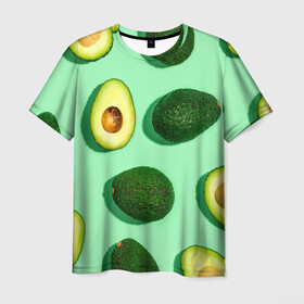 Мужская футболка 3D с принтом АВАКАДО в Курске, 100% полиэфир | прямой крой, круглый вырез горловины, длина до линии бедер | ovakado | авокадо | фрукты