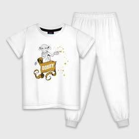 Детская пижама хлопок с принтом Dobby в Курске, 100% хлопок |  брюки и футболка прямого кроя, без карманов, на брюках мягкая резинка на поясе и по низу штанин
 | vdgerir | гарри поттер | гриффиндор | дамблдор | добби | слизерин | хогвартс