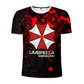 Мужская футболка 3D спортивная с принтом UMBRELLA CORP в Курске, 100% полиэстер с улучшенными характеристиками | приталенный силуэт, круглая горловина, широкие плечи, сужается к линии бедра | biohazard | biohazard 7 | crocodile | fang | game | hand | monster | new umbrella | resident evil | resident evil 7 | umbrella | umbrella corp | umbrella corporation | zombie | обитель