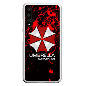 Чехол для Honor 20 с принтом UMBRELLA CORP в Курске, Силикон | Область печати: задняя сторона чехла, без боковых панелей | biohazard | biohazard 7 | crocodile | fang | game | hand | monster | new umbrella | resident evil | resident evil 7 | umbrella | umbrella corp | umbrella corporation | zombie | обитель