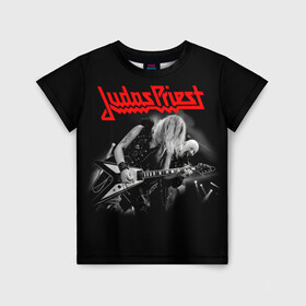 Детская футболка 3D с принтом JUDAS PRIEST. в Курске, 100% гипоаллергенный полиэфир | прямой крой, круглый вырез горловины, длина до линии бедер, чуть спущенное плечо, ткань немного тянется | firepower | judas priest | бог металла | джудас прист | иуда прист | музыка | роб хэлфорд | рок | рок н ролл | хэви метал