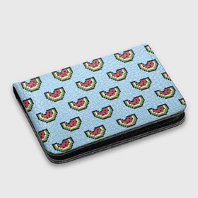 Картхолдер с принтом с принтом Пиксельный арбуз в Курске, натуральная матовая кожа | размер 7,3 х 10 см; кардхолдер имеет 4 кармана для карт; | Тематика изображения на принте: minecraft | арбуз | арбузы | майнкрафт | пиксели | пиксель | фрукт | фрукты | ягода | ягоды