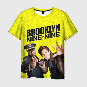 Мужская футболка 3D с принтом Brooklyn Nine-Nine в Курске, 100% полиэфир | прямой крой, круглый вырез горловины, длина до линии бедер | 7 сезон | 99 участок | brooklyn nine nine | бруклин | бруклин 9 9 | комедия