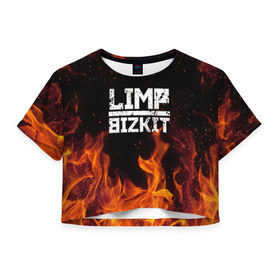 Женская футболка Crop-top 3D с принтом LIMP BIZKIT в Курске, 100% полиэстер | круглая горловина, длина футболки до линии талии, рукава с отворотами | dj lethal | limp bizkit | rock | джон отто | лимп бизкит | майк смит | музыка | роб уотерс | рок | сэм риверс | терри бальзамо | уэс борланд | фред дёрст