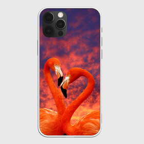 Чехол для iPhone 12 Pro Max с принтом Flamingo Love в Курске, Силикон |  | 14 февраля | 8 марта | валентинов день | верность | влюбленность | влюбленные | вместе | вместе навсегда | девушке | женат | женский день | женский праздник | закат | замужем | кружка | любимая