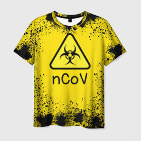 Мужская футболка 3D с принтом nСov в Курске, 100% полиэфир | прямой крой, круглый вырез горловины, длина до линии бедер | ncov | биоинк | китай | коронавирус | сталкер | чума | эпидемия