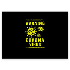 Поздравительная открытка с принтом Warning Corona Virus в Курске, 100% бумага | плотность бумаги 280 г/м2, матовая, на обратной стороне линовка и место для марки
 | 2019 | 2019 ncov | 2020 | corona | coronavirus | market | ncov | pneumonia | seafood | virus | warning | wuhan | вирус | внимание | китай | коронавирус | осторожно | ухань | уханьский коронавирус | штамм