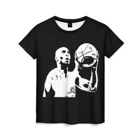 Женская футболка 3D с принтом Kobe Bryant 24 в Курске, 100% полиэфир ( синтетическое хлопкоподобное полотно) | прямой крой, круглый вырез горловины, длина до линии бедер | 24 | basketball | bryant | kobe | lakers | nba