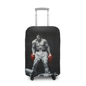 Чехол для чемодана 3D с принтом Muhammad Ali в Курске, 86% полиэфир, 14% спандекс | двустороннее нанесение принта, прорези для ручек и колес | ali | muhammad ali | the greatest | али | бокс | мухамед али | мухаммед али