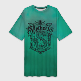 Платье-футболка 3D с принтом Coat of Slytherin в Курске,  |  | vdgerir | гарри поттер | гриффиндор | дамблдор | добби | слизерин | хогвартс