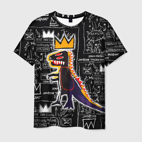 Мужская футболка 3D с принтом Basquiat Dinosaur в Курске, 100% полиэфир | прямой крой, круглый вырез горловины, длина до линии бедер | art | louis vuitton | lv