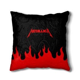 Подушка 3D с принтом METALLICA в Курске, наволочка – 100% полиэстер, наполнитель – холлофайбер (легкий наполнитель, не вызывает аллергию). | состоит из подушки и наволочки. Наволочка на молнии, легко снимается для стирки | metallica | джеймс хэтфилд | джейсон ньюстед | дэйв мастейн | кирк хэмметт | клифф бёртон | ларс ульрих | металлика | роберт трухильо