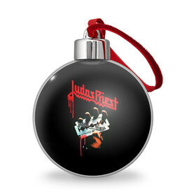 Ёлочный шар с принтом Judas Priest в Курске, Пластик | Диаметр: 77 мм | judas | priest | грув метал | группа | рок | хард рок | хеви метал
