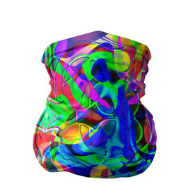 Бандана-труба 3D с принтом НЕОНОВЫЕ КРАСКИ в Курске, 100% полиэстер, ткань с особыми свойствами — Activecool | плотность 150‒180 г/м2; хорошо тянется, но сохраняет форму | abstract | abstraction | texture | абстракция | геометрия | иллюзия | обман зрения | оптический узор | текстура