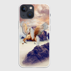 Чехол для iPhone 13 mini с принтом Sea Sunset Horse в Курске,  |  | вечернее небо | закат | конь | крылатый | крылья | легенды | летающий | лошадь | мистический | мифология | мифы | море | морской | облака | облачность | пегас | плед | погода | подушка | скалы | сумка
