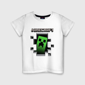 Детская футболка хлопок с принтом Minecraft в Курске, 100% хлопок | круглый вырез горловины, полуприлегающий силуэт, длина до линии бедер | minecraft | roblox | выживание | игра | майн | майнкрафт | роблокс