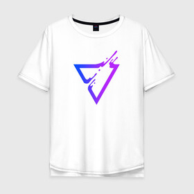 Мужская футболка хлопок Oversize с принтом Liquid Triangle в Курске, 100% хлопок | свободный крой, круглый ворот, “спинка” длиннее передней части | геометрия | графика | дизайн | красиво | треугольник