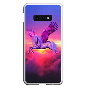 Чехол для Samsung S10E с принтом Dusk Sky Horse в Курске, Силикон | Область печати: задняя сторона чехла, без боковых панелей | Тематика изображения на принте: высота | закат | конь | крылья | легенды | летать | летающий | лошадь | мистический | мифология | мифы | небесный | небо | облака | облач | пегас | плед | подушка | полет | пурпурный | сумерки | сумка