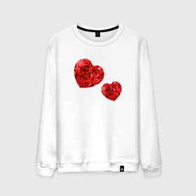 Мужской свитшот хлопок с принтом Рубиновые сердца в Курске, 100% хлопок |  | Тематика изображения на принте: вместе | любовь | пара | рубин | сердце