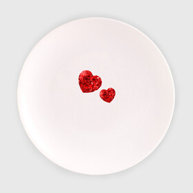 Тарелка с принтом Рубиновые сердца в Курске, фарфор | диаметр - 210 мм
диаметр для нанесения принта - 120 мм | вместе | любовь | пара | рубин | сердце