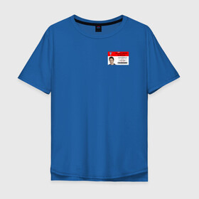 Мужская футболка хлопок Oversize с принтом Бэйдж Доктор Джон Дориан в Курске, 100% хлопок | свободный крой, круглый ворот, “спинка” длиннее передней части | scrabs | бейдж | бейджик | джон дориан | клиника