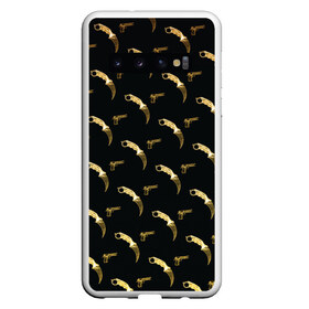 Чехол для Samsung Galaxy S10 с принтом Karambit и Desert eagle в Курске, Силикон | Область печати: задняя сторона чехла, без боковых панелей | cs go | desert eagle | десерт игл | дигл | игра | керамбит | кс го | нож | оружие | пистолет | узор